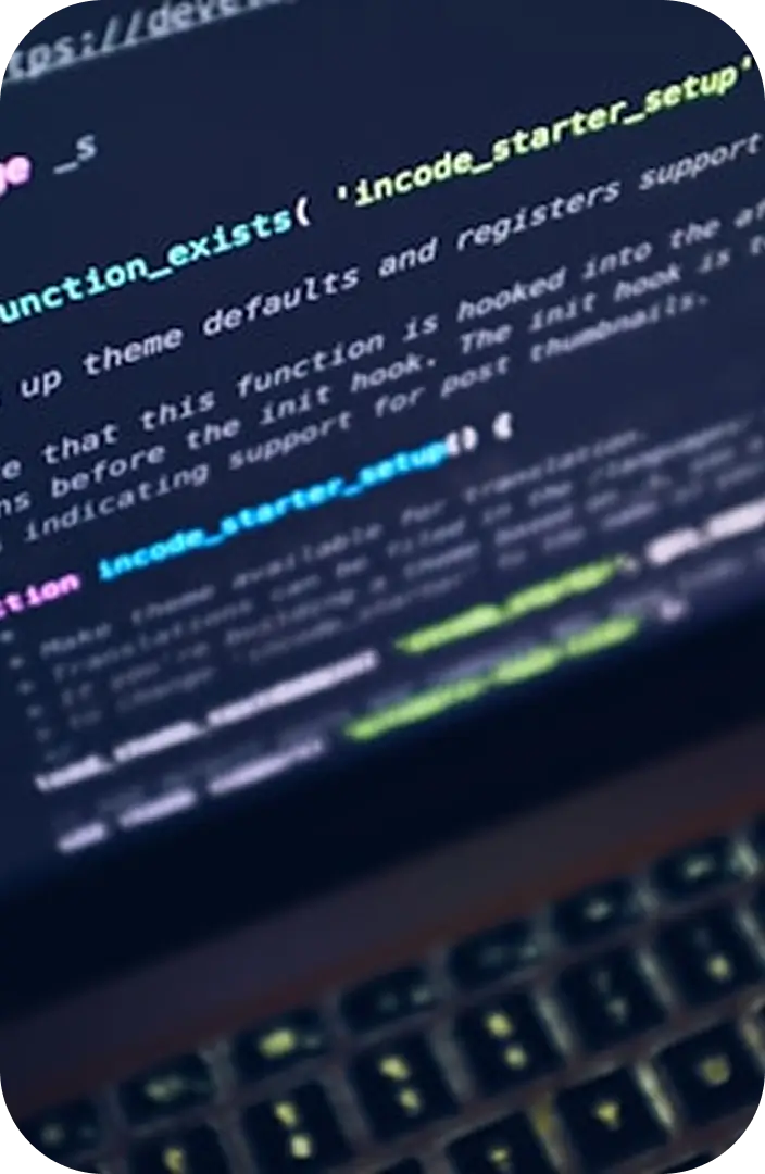Pantalla con código de programación